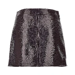 Vinyl effect coated mini skirt