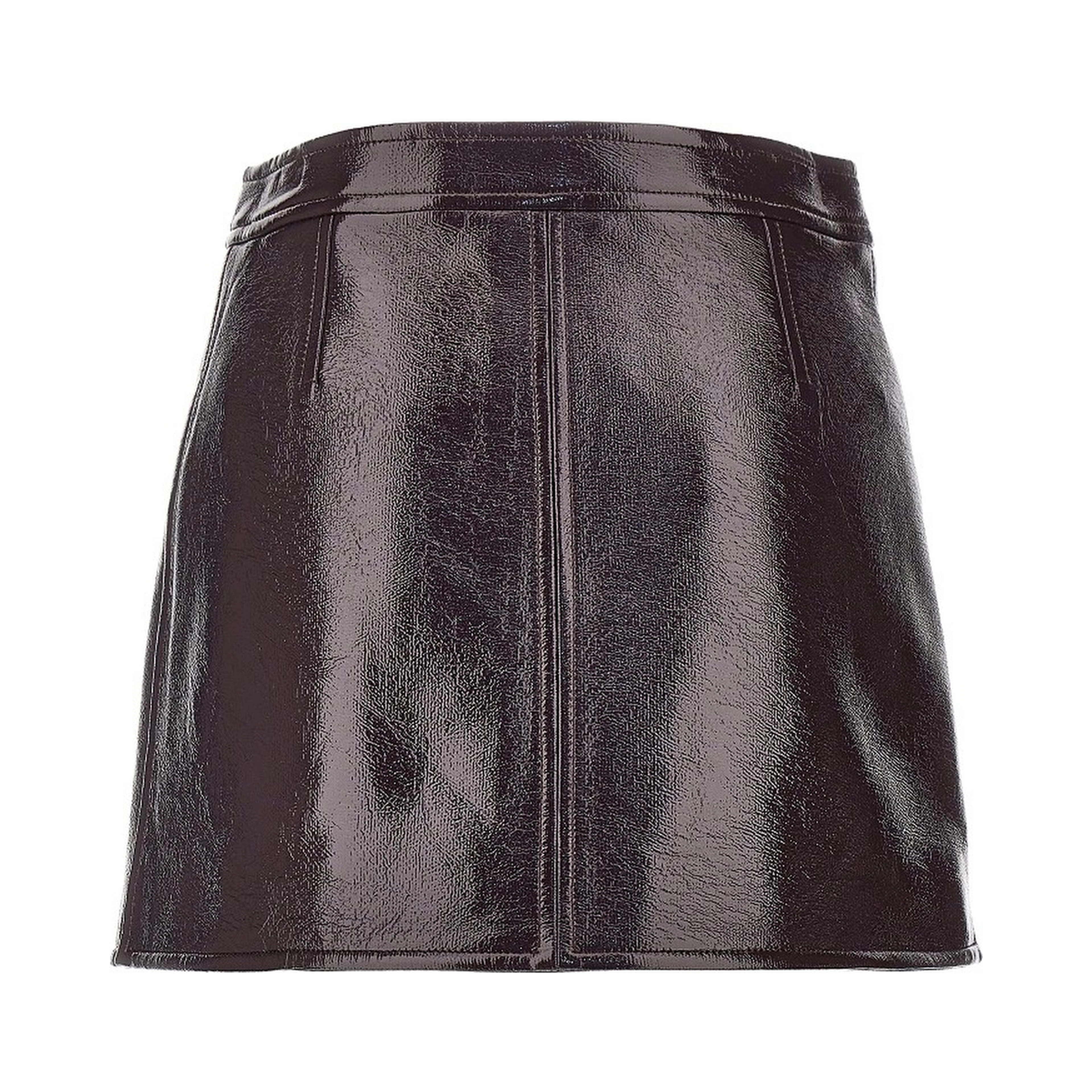 Vinyl effect coated mini skirt