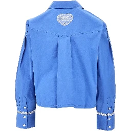 Poplin shirt with logo embroidery