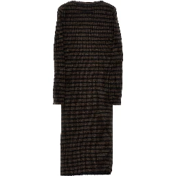 Knitted mini dress with striped motif