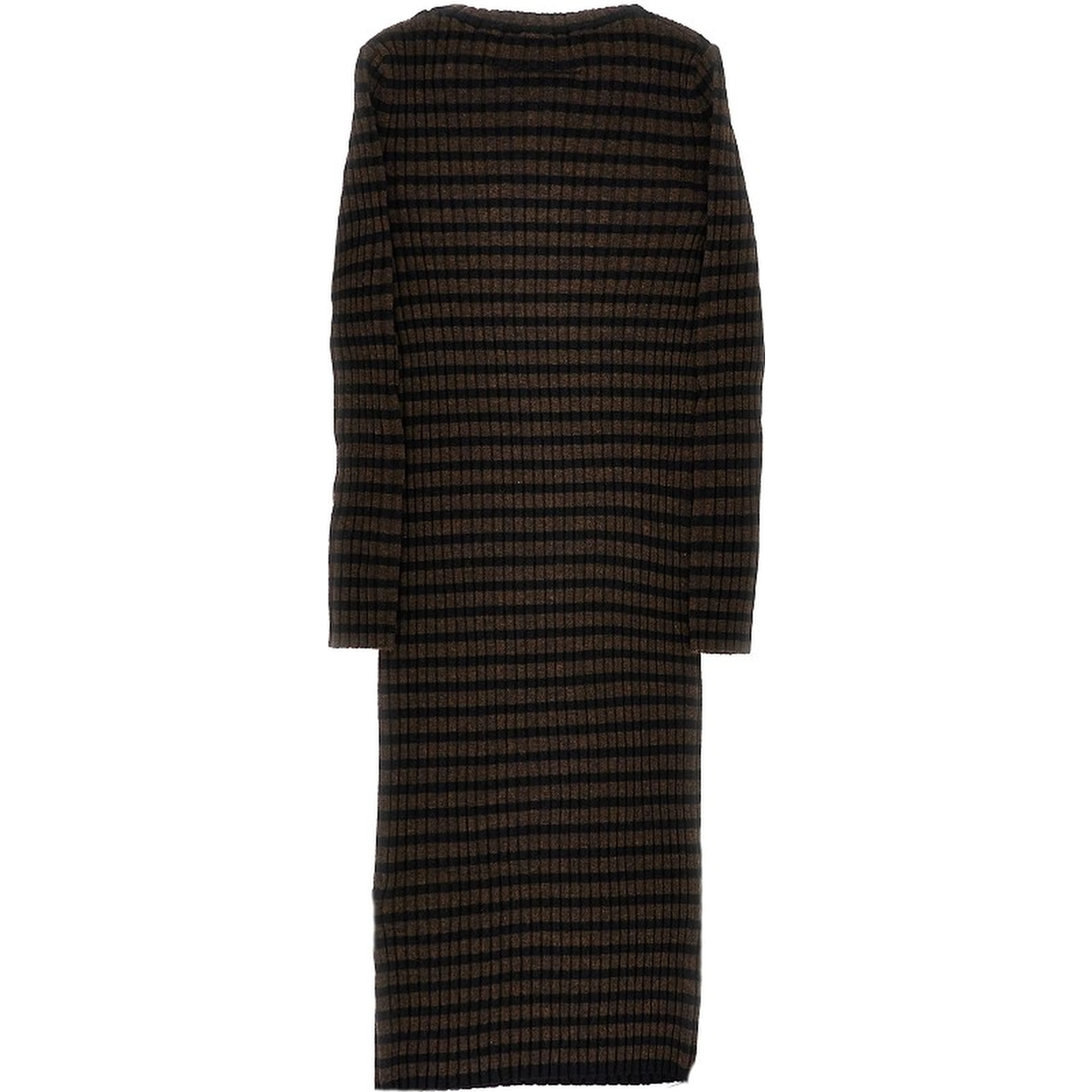 Knitted mini dress with striped motif