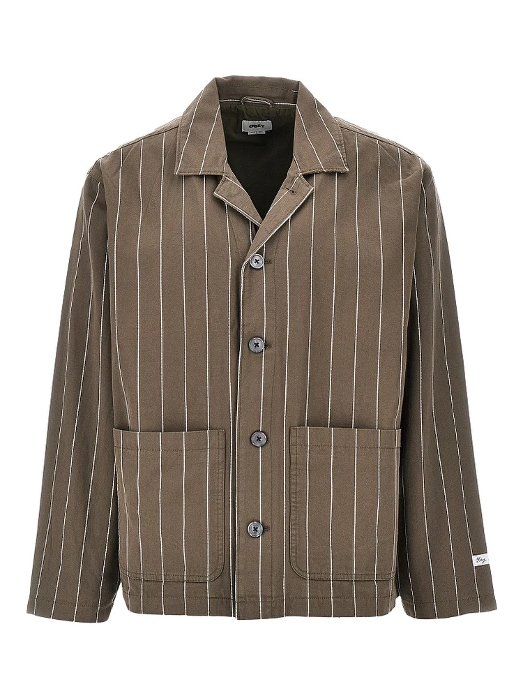 'Locus' pinstriped cotton jacket