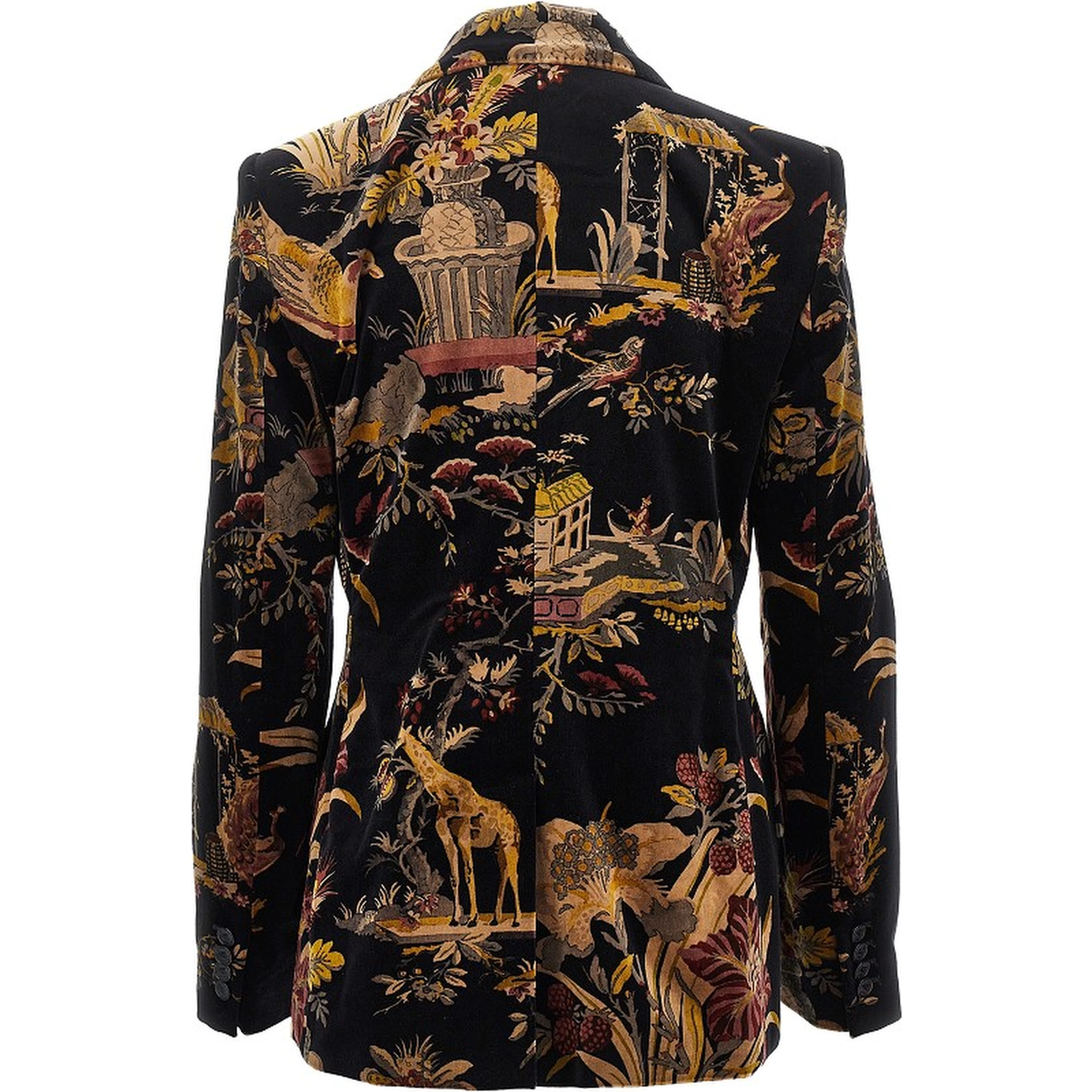 Paisley velvet double-breasted jacket