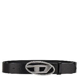 'Oval D' leather belt