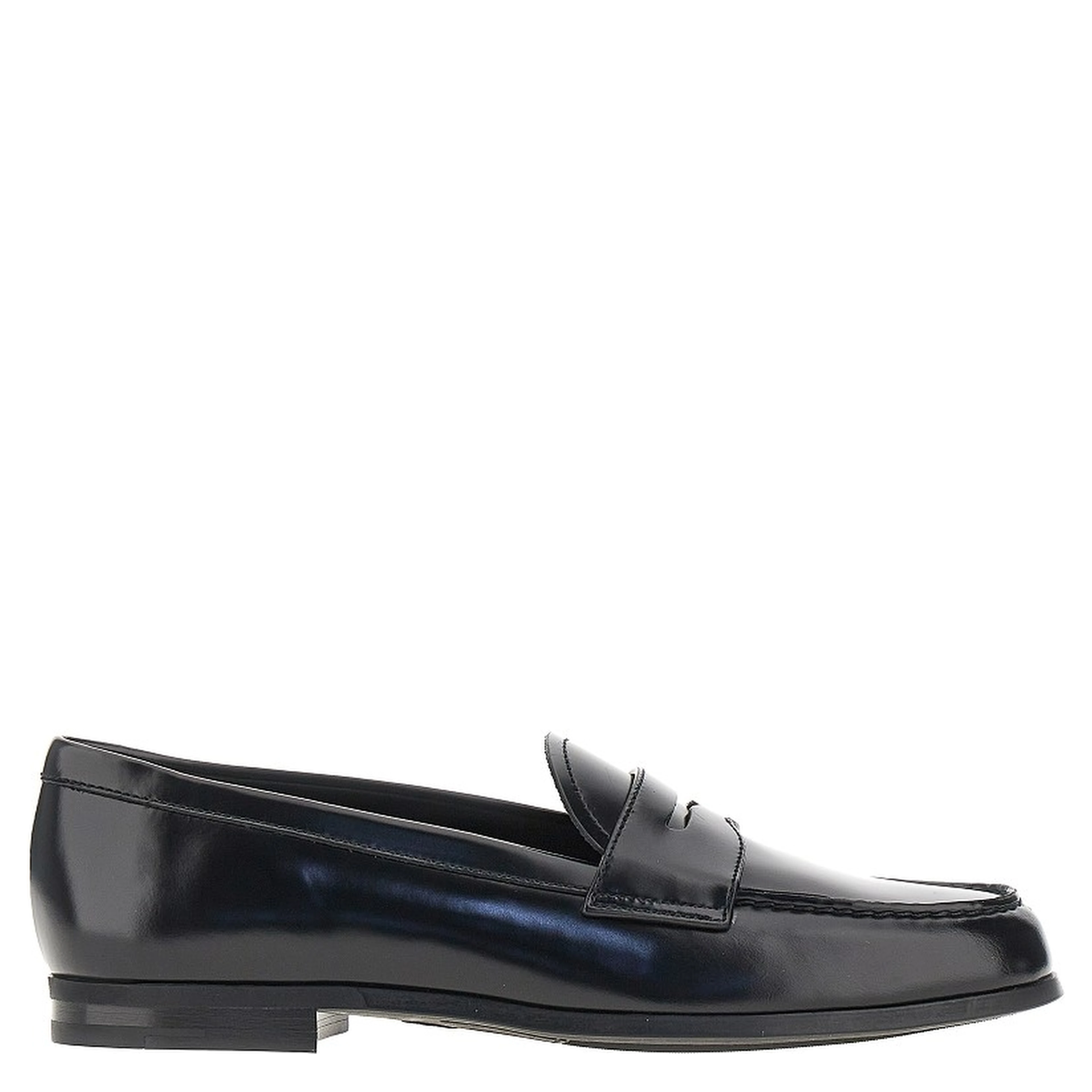 'Natalie' fumé polished leather loafers
