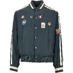 Satin track jacket with patches