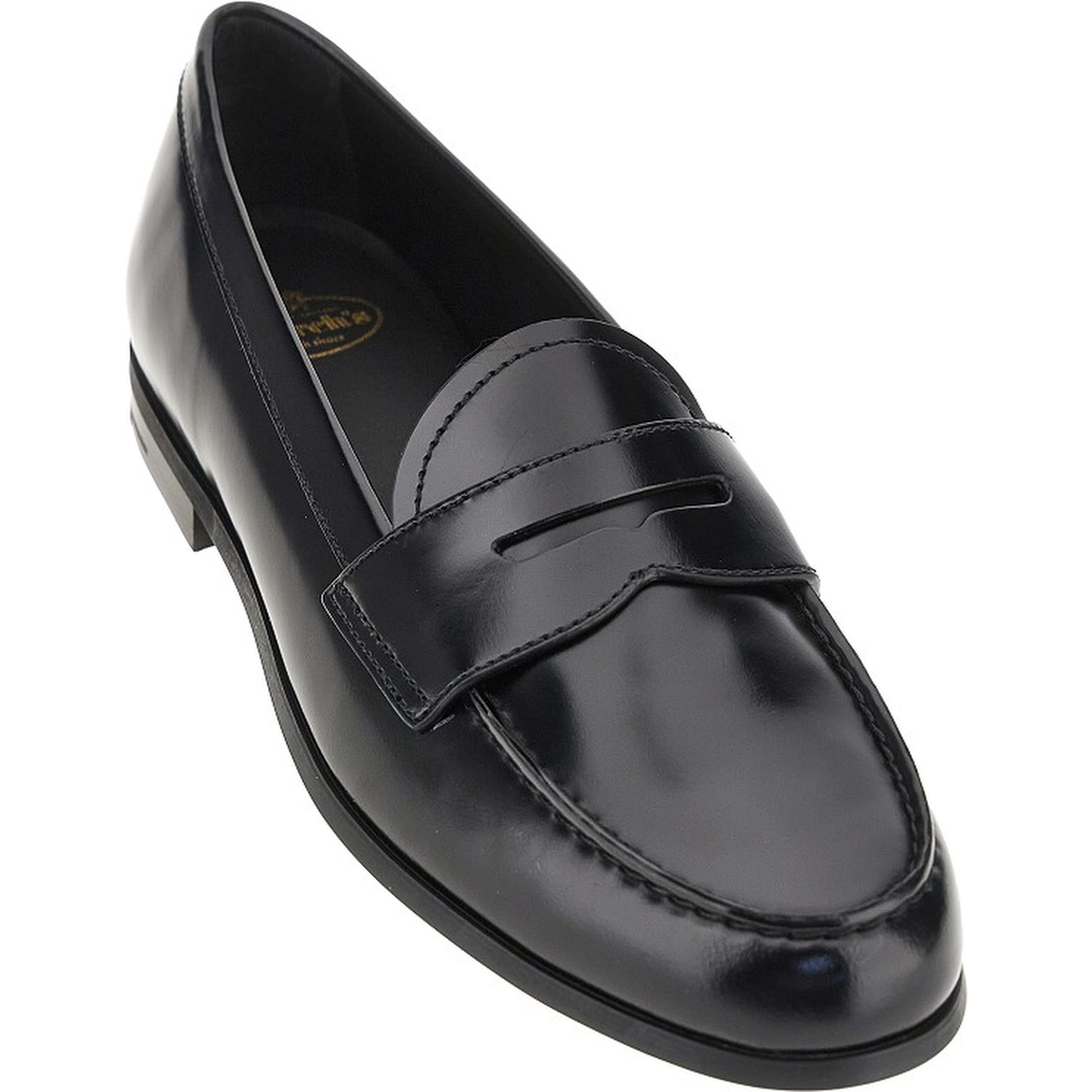 'Natalie' fumé polished leather loafers