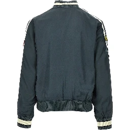 Satin track jacket with patches