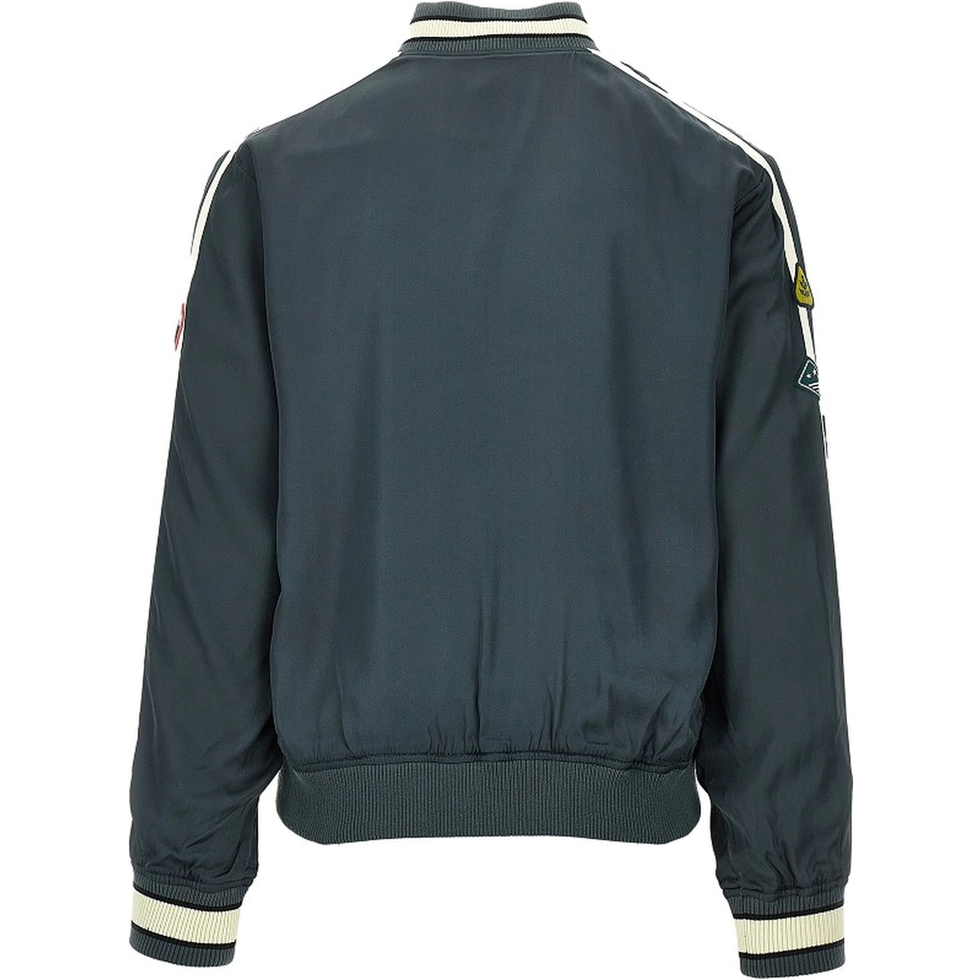 Satin track jacket with patches