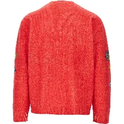 Printed patches wool sweater