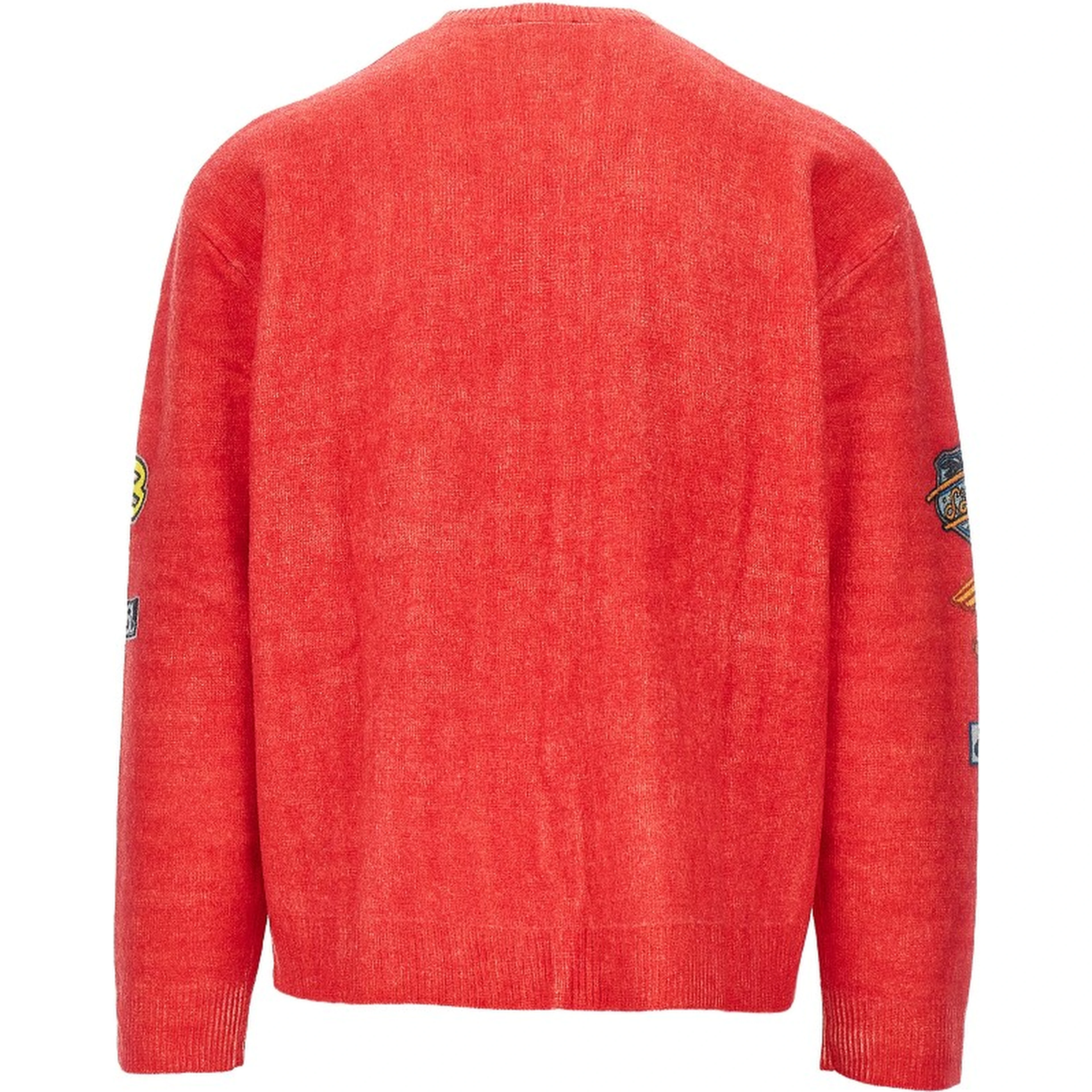 Printed patches wool sweater