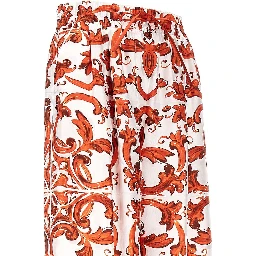 Silk pants with Maiolica print