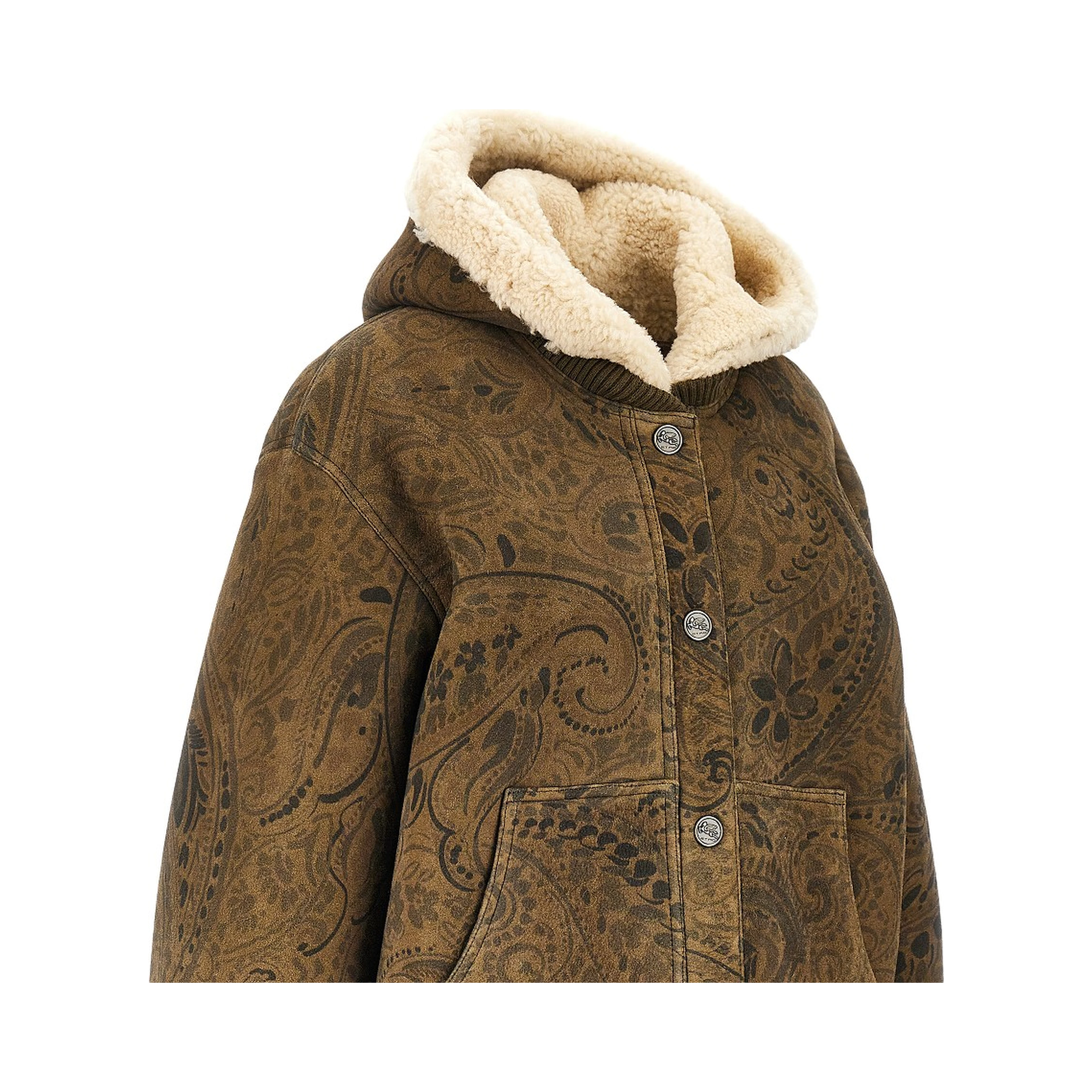 Leather jacket with Paisley motif