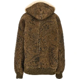 Leather jacket with Paisley motif