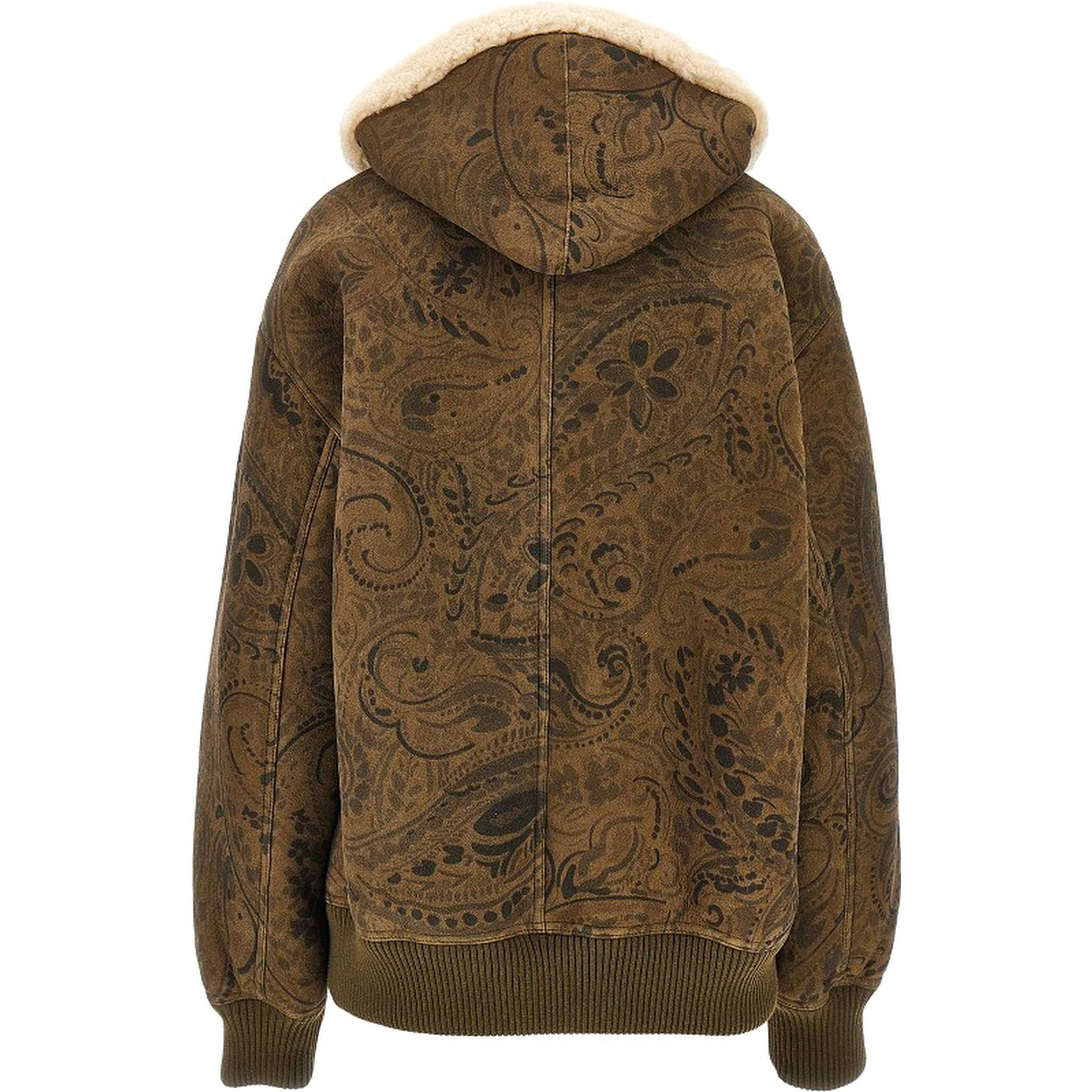 Leather jacket with Paisley motif