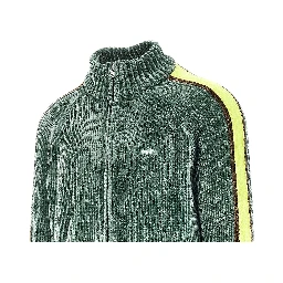 Chenille cardigan with logo embroidery