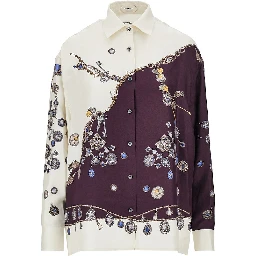 Silk shirt with 'Stolen Jewels' print