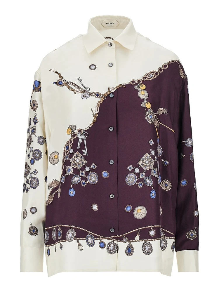 Silk shirt with 'Stolen Jewels' print