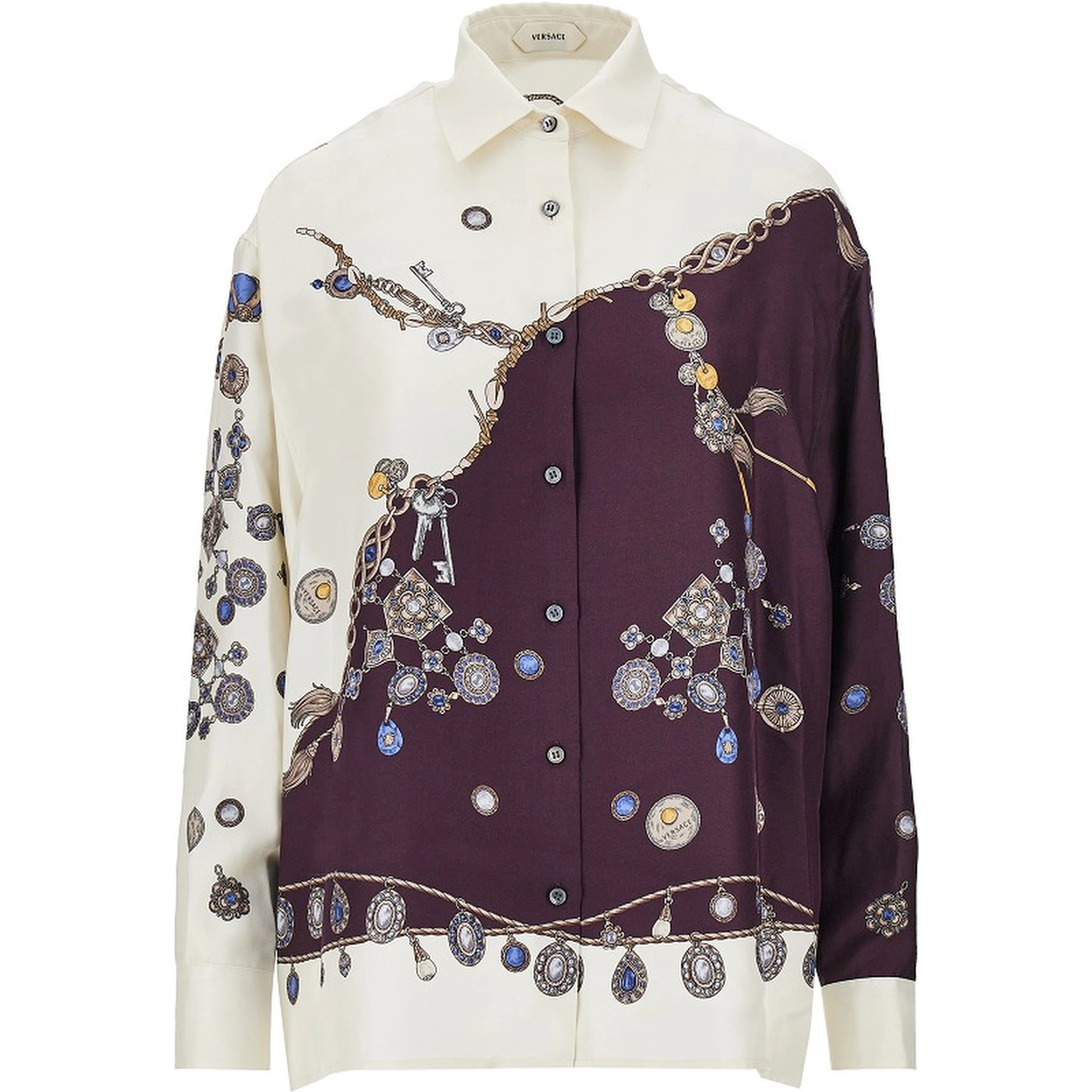 Silk shirt with 'Stolen Jewels' print