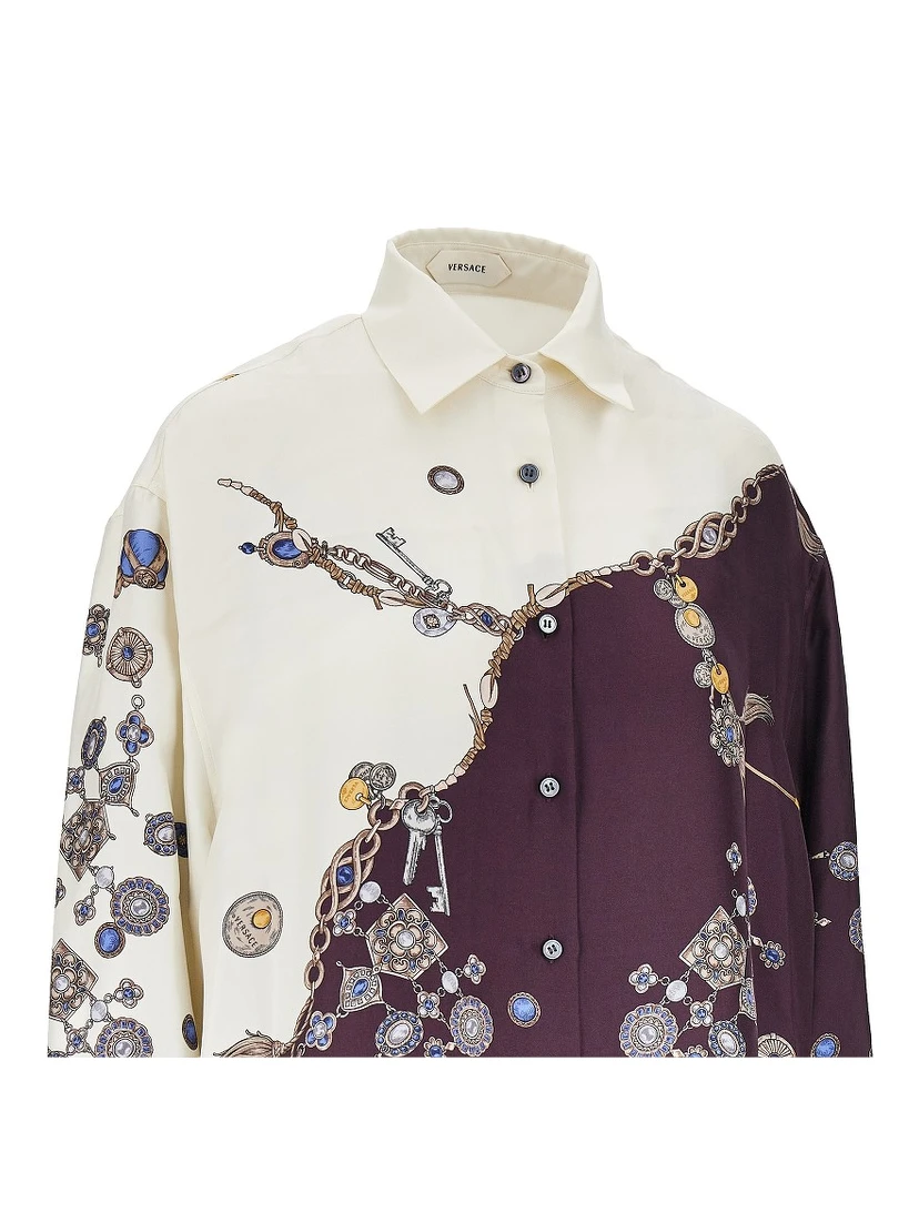 Silk shirt with 'Stolen Jewels' print