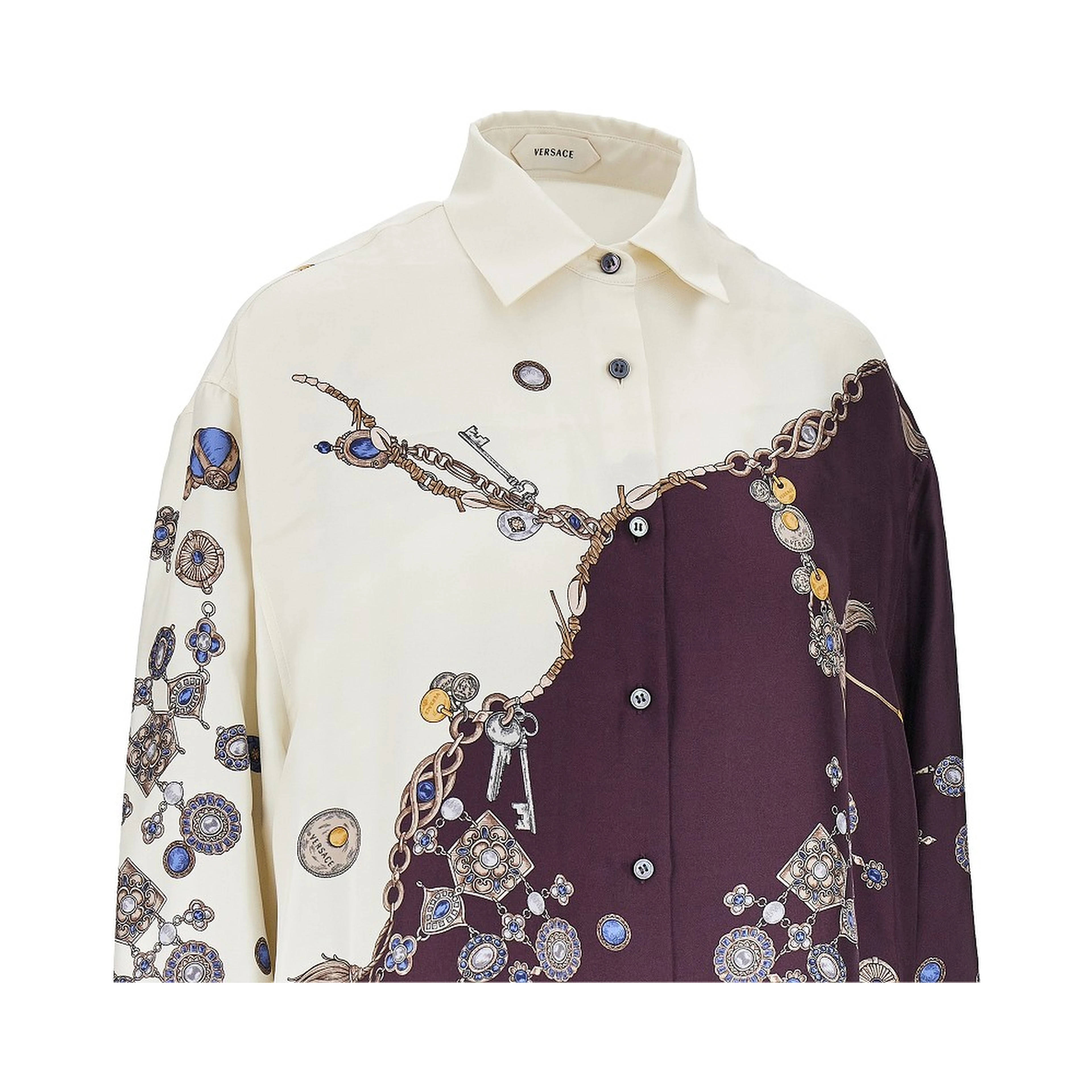 Silk shirt with 'Stolen Jewels' print