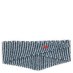 Knitted scarf with striped motif