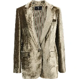 Velvet single-breasted jacket