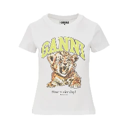 Jersey T-shirt with 'Tiger' print