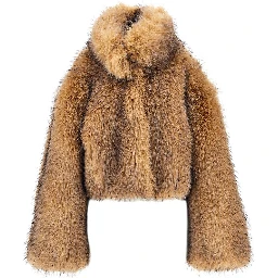 Faux fur cropped jacket