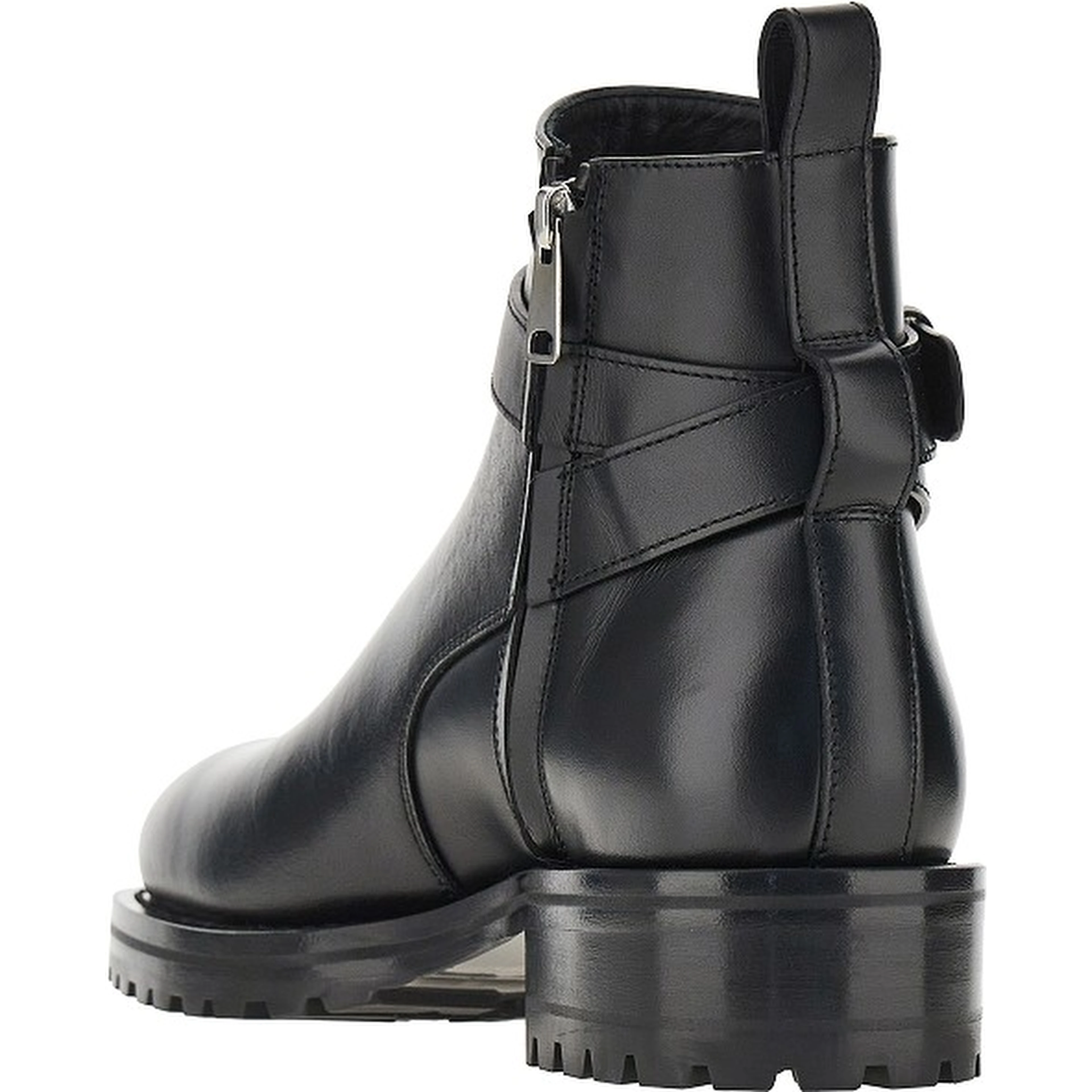 Leather boots with debossed logo