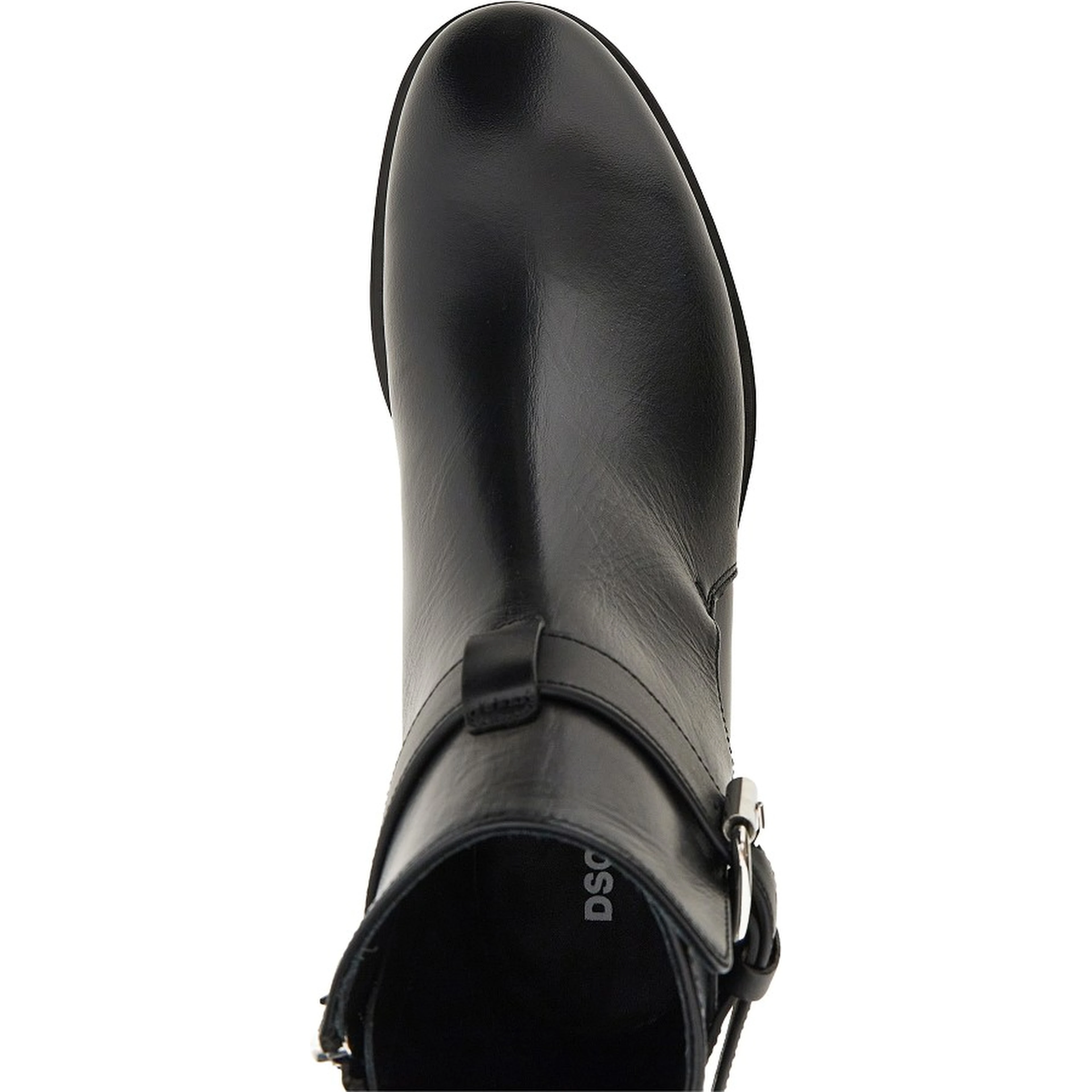 Leather boots with debossed logo