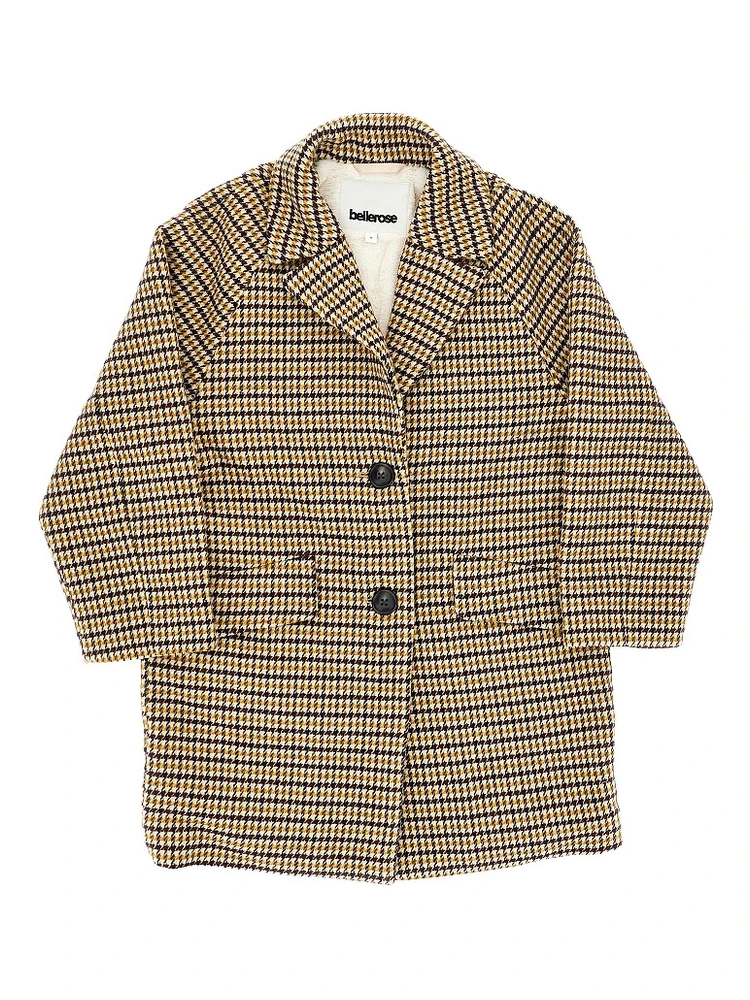 Midi coat with houndstooth motif