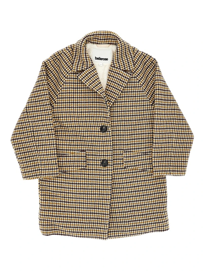 Midi coat with houndstooth motif
