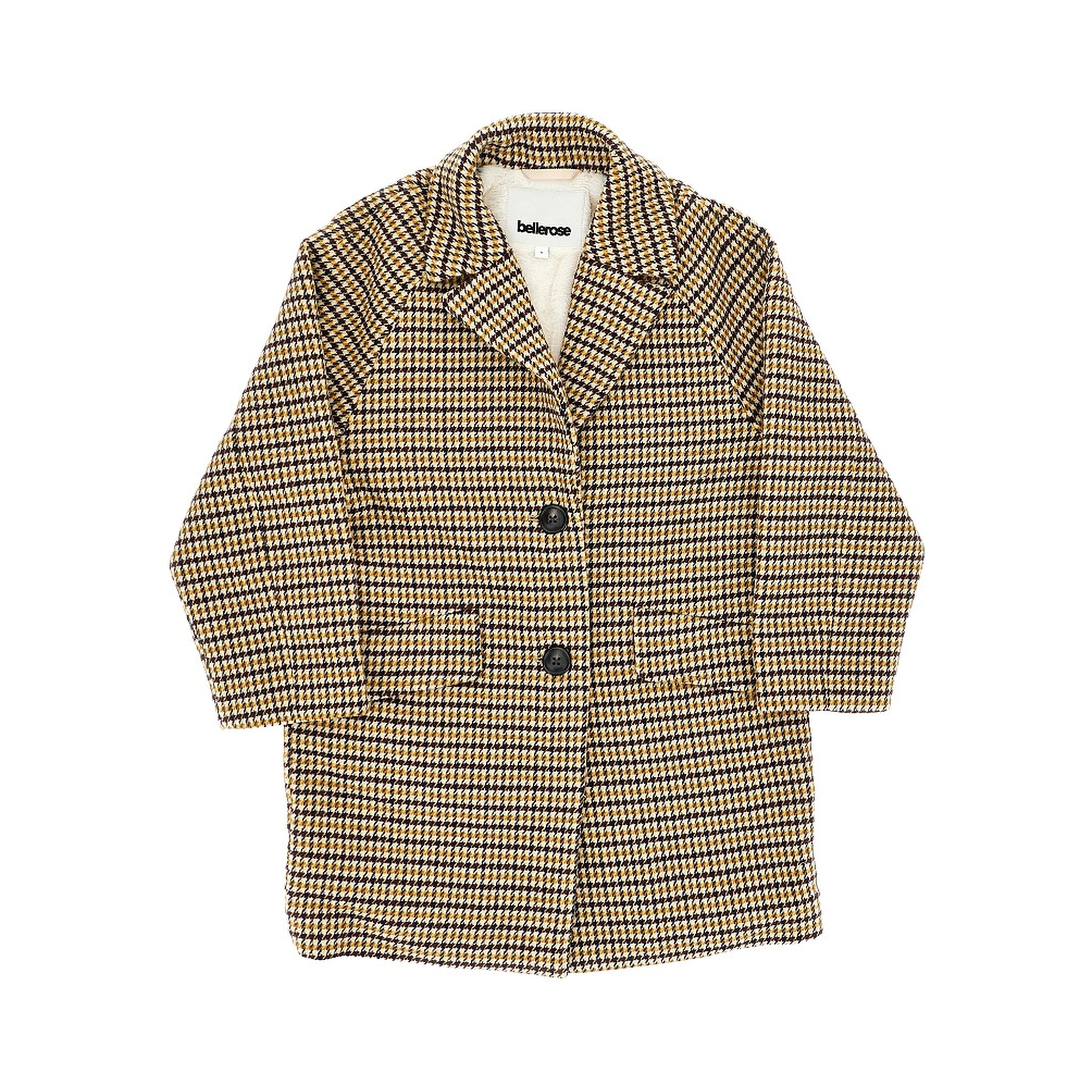 Midi coat with houndstooth motif