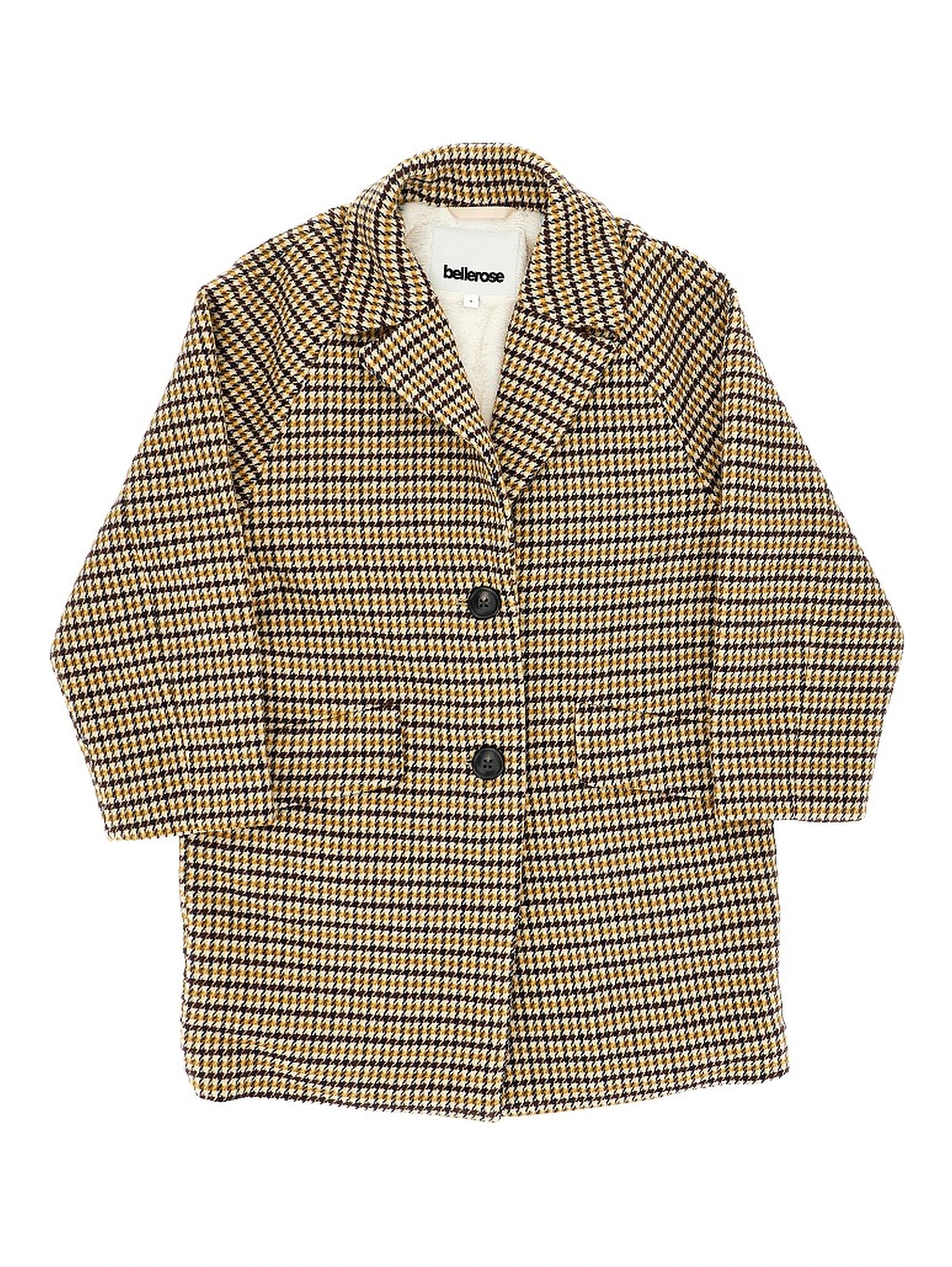 Midi coat with houndstooth motif
