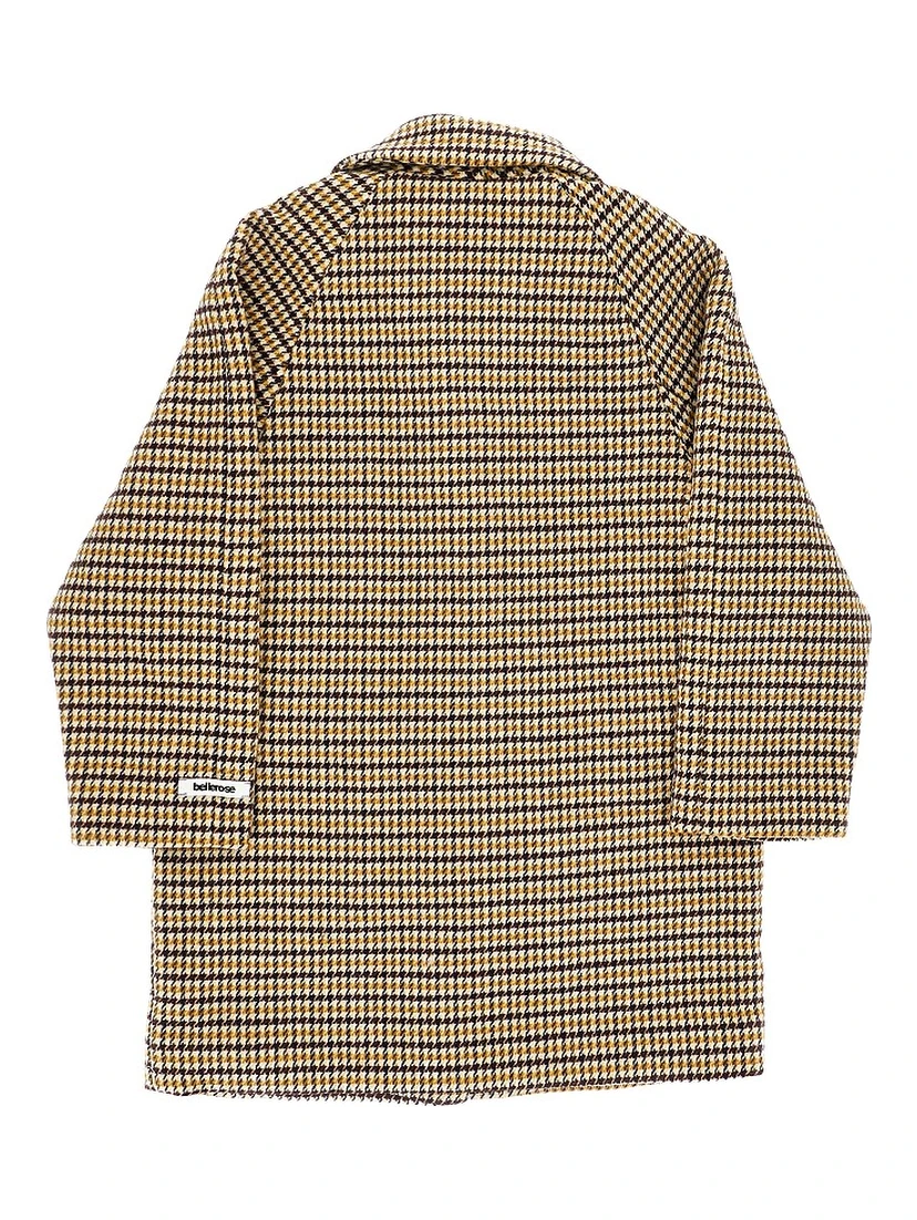 Midi coat with houndstooth motif