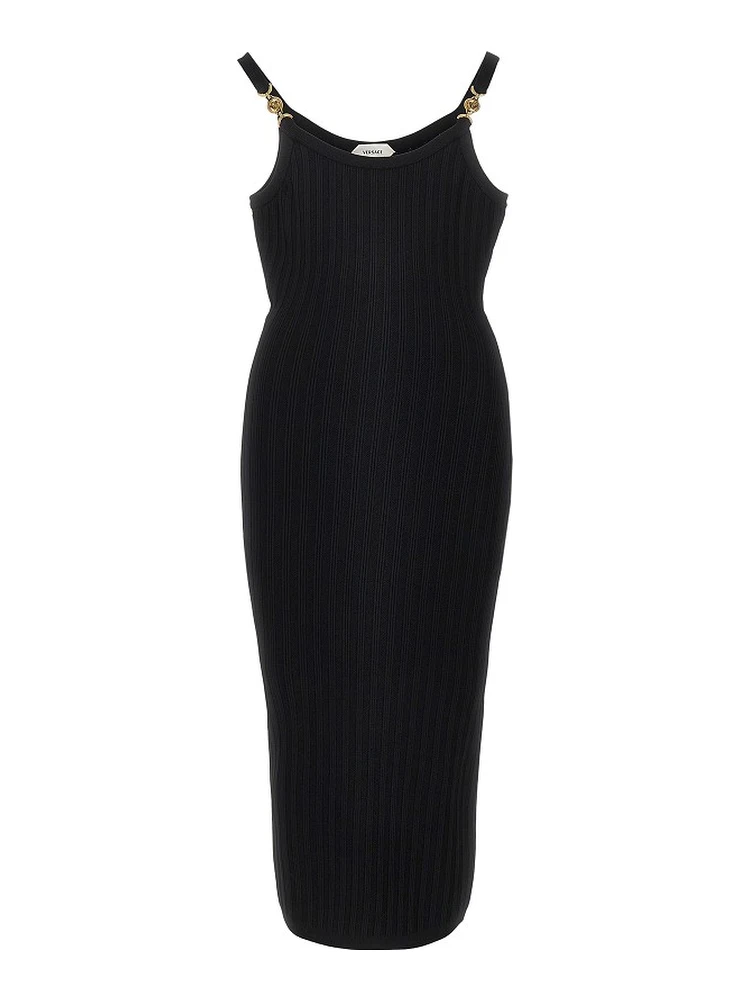 Knitted midi dress with Medusa motif