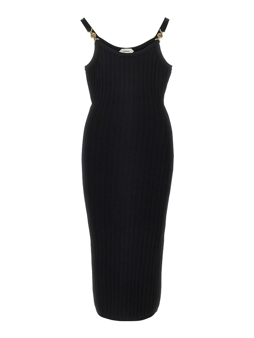 Knitted midi dress with Medusa motif