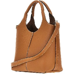 Leather mini Tote shopping bag