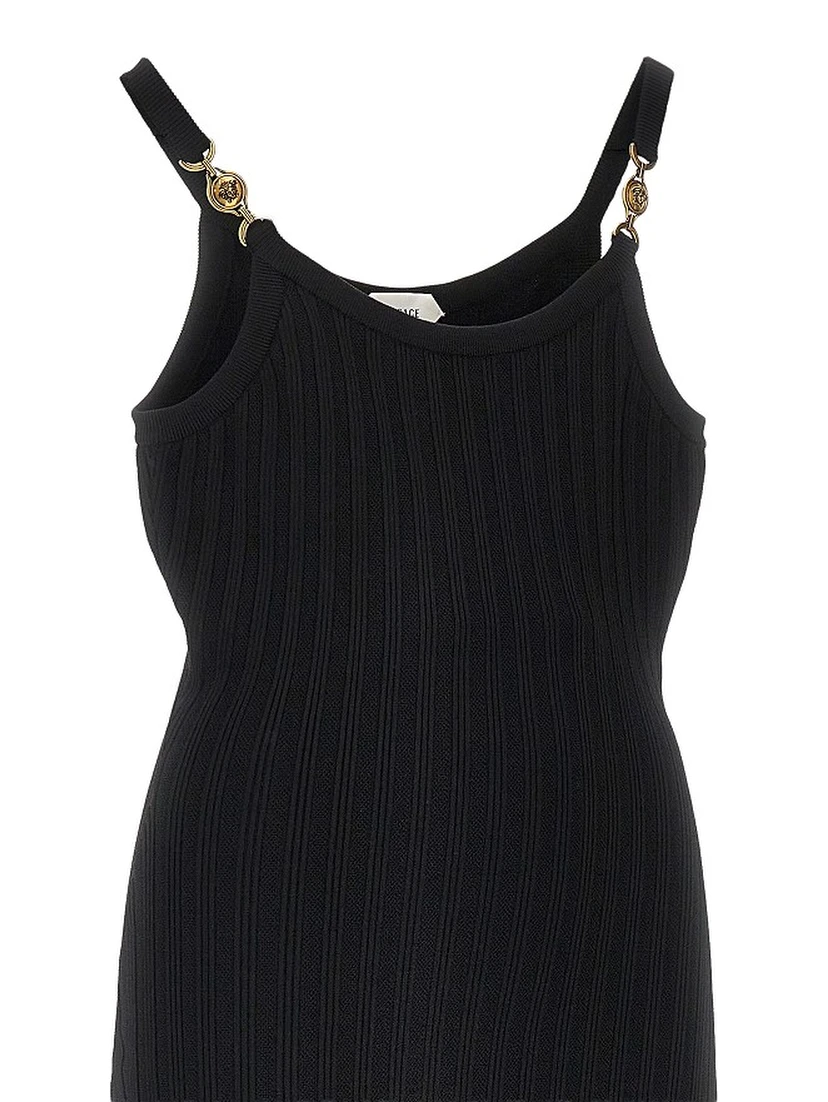 Knitted midi dress with Medusa motif