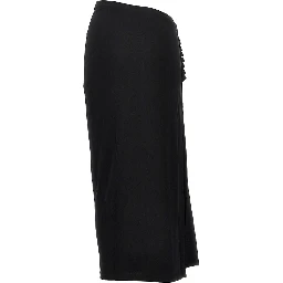 Gathered jersey midi skirt