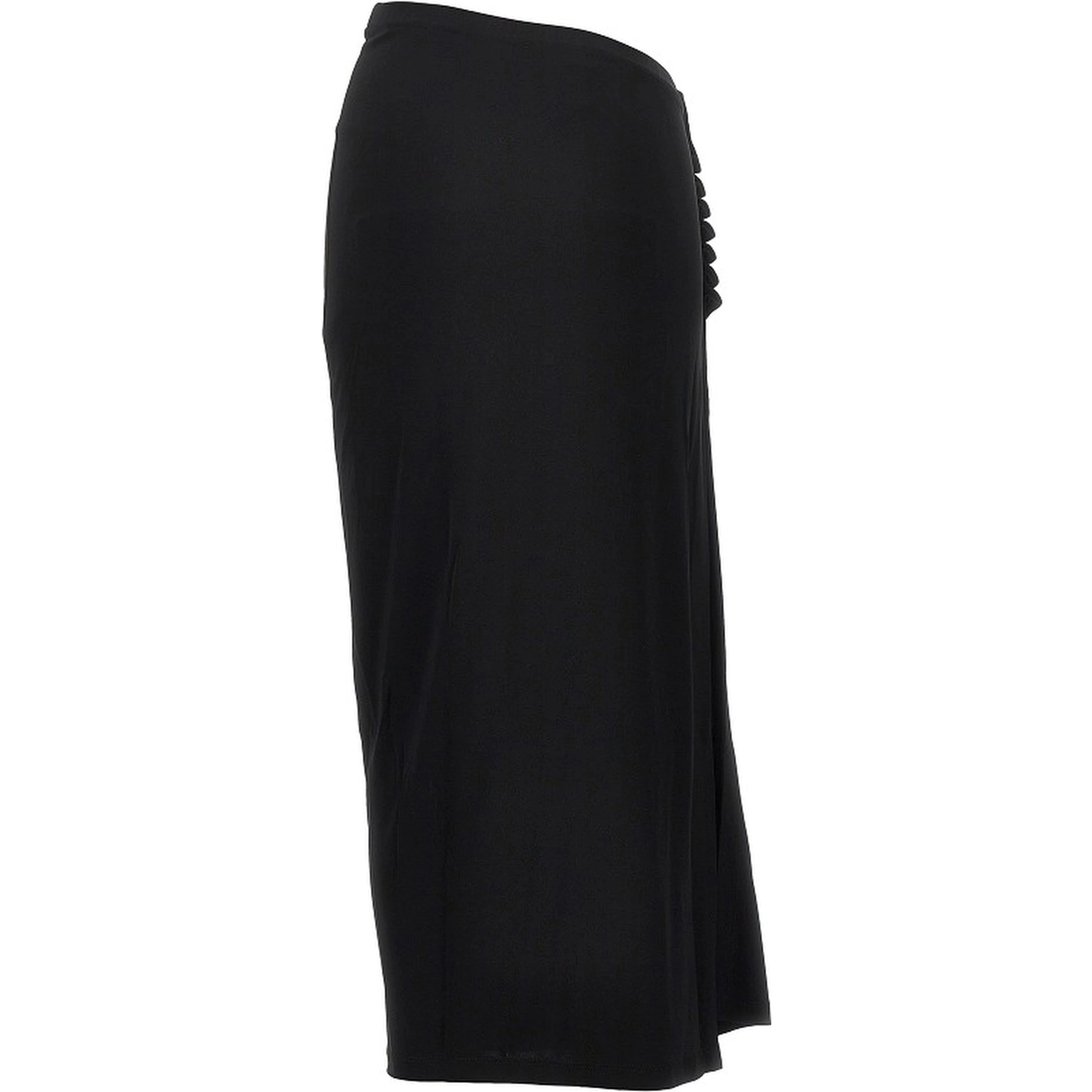 Gathered jersey midi skirt