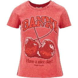 Jersey T-shirt with 'Cherry' print