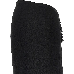 Gathered jersey midi skirt
