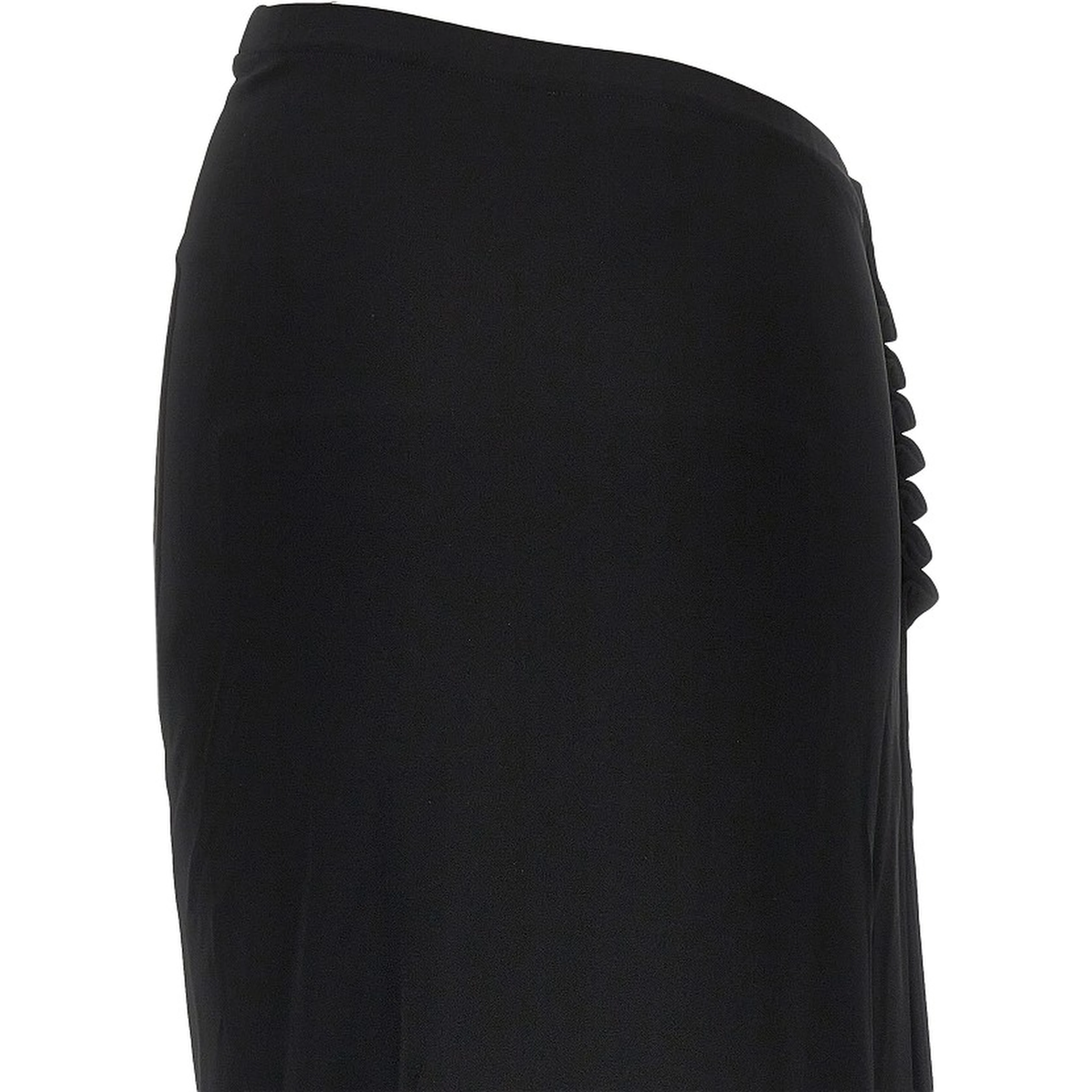 Gathered jersey midi skirt