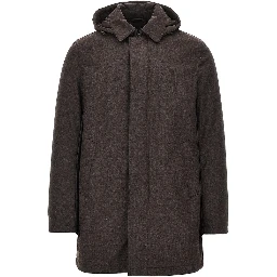 Padded technical wool down jacket
