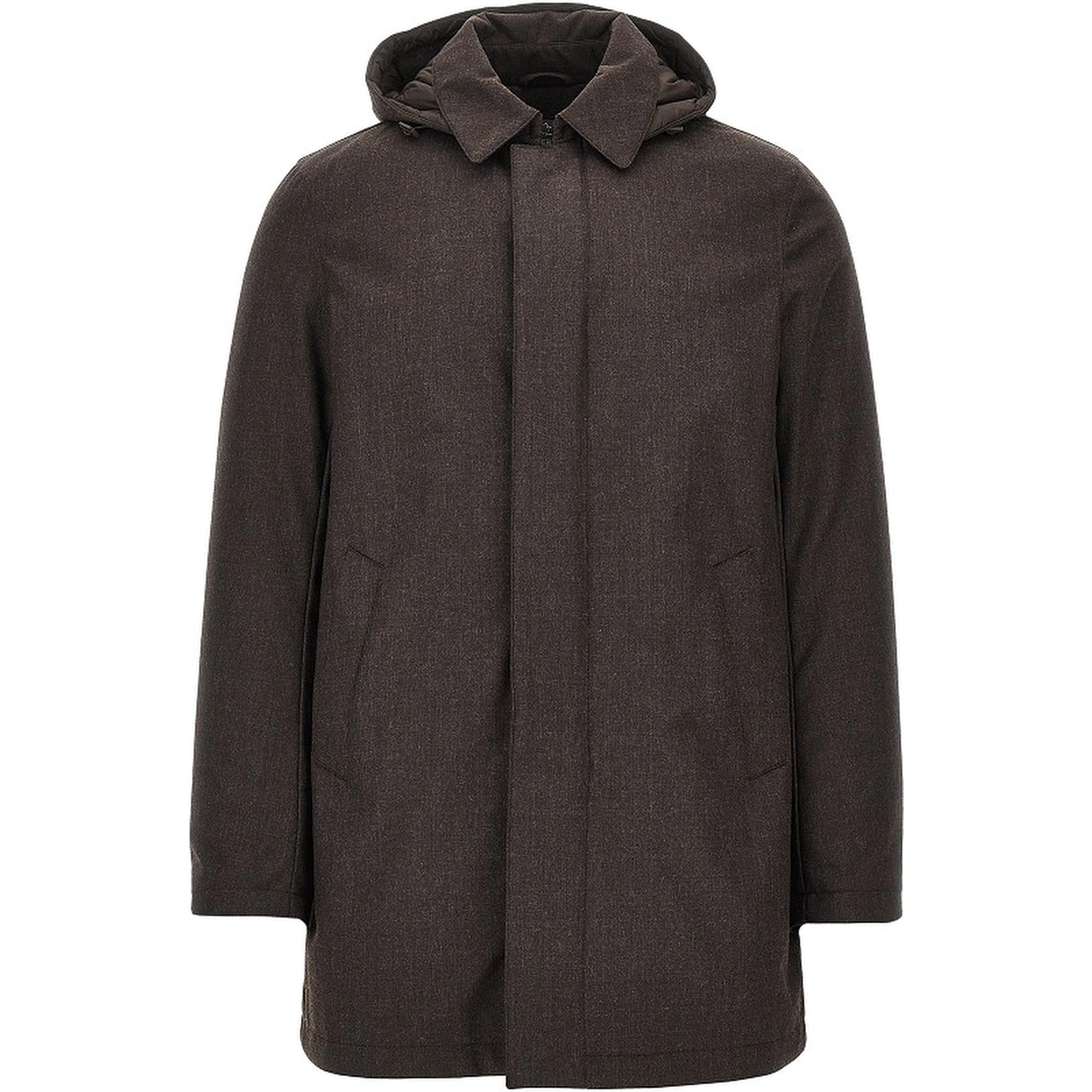 Padded technical wool down jacket