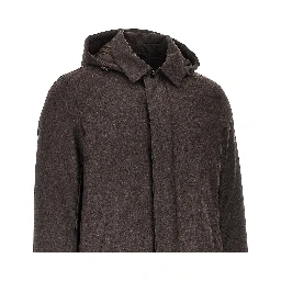 Padded technical wool down jacket