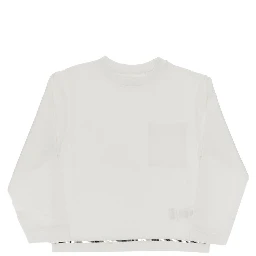 Cotton T-shirt with topstitching