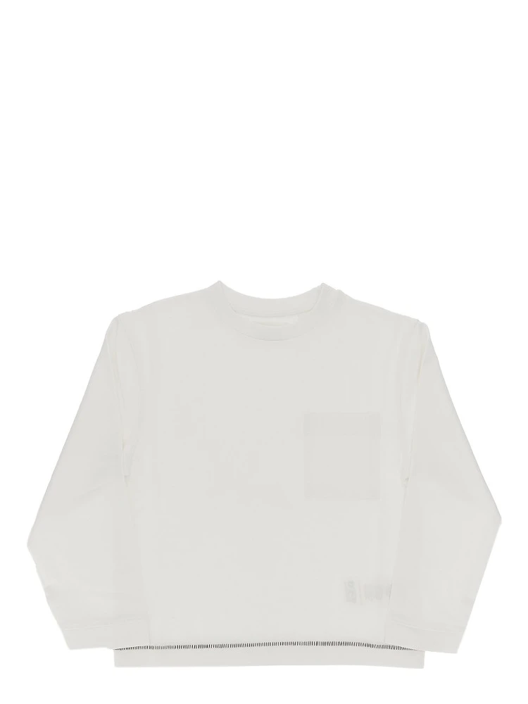 Cotton T-shirt with topstitching